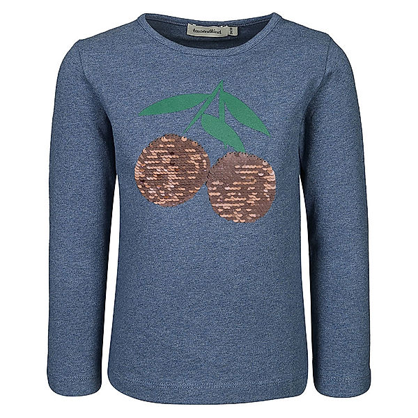 tausendkind collection Langarmshirt FRUIT mit Wendepailletten in blau melange