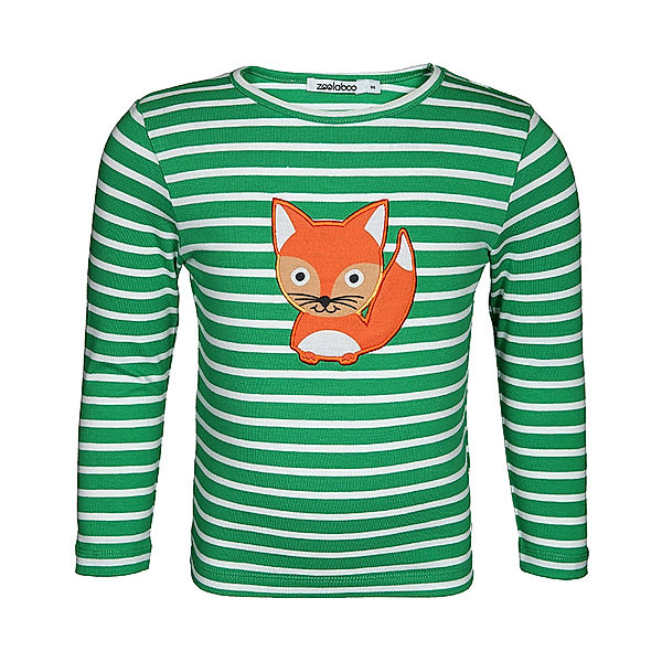 zoolaboo Langarmshirt FUCHS FINNIE gestreift in grün/weiß