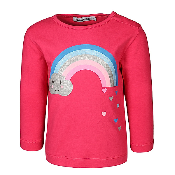 zoolaboo Langarmshirt GLITTER CLOUD WITH RAINBOW in pink