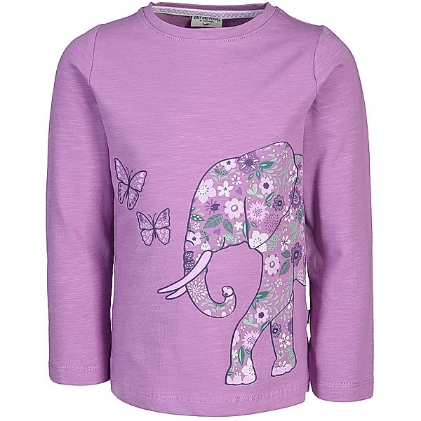 Salt & Pepper Langarmshirt GLITZERELEFANT in orchid