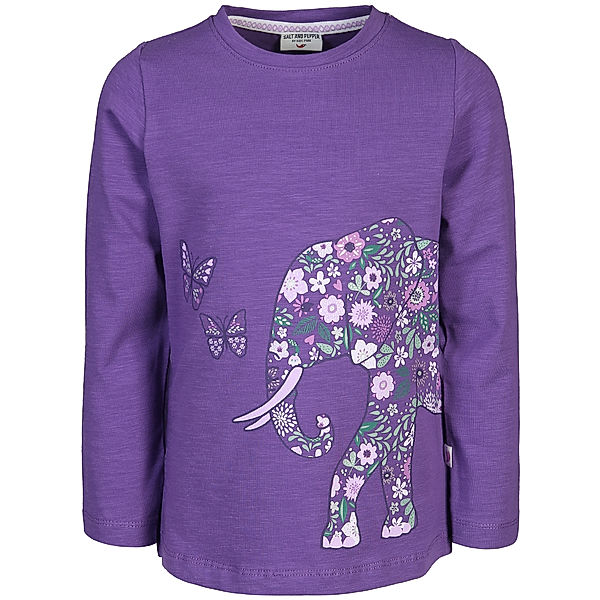 Salt & Pepper Langarmshirt GLITZERELEFANT in purple