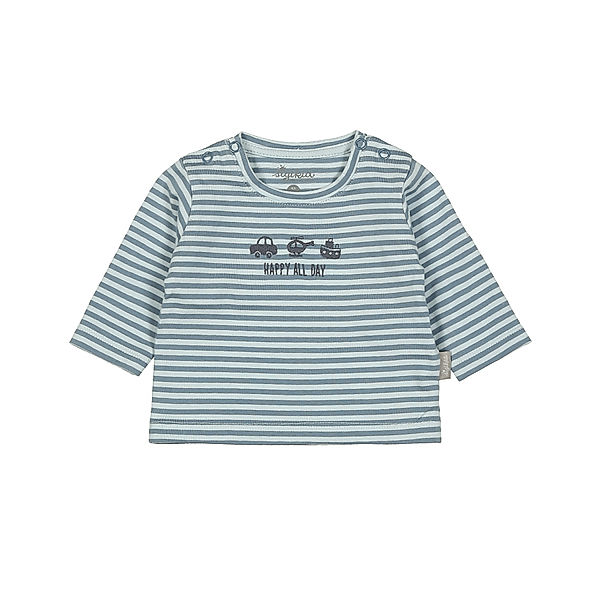 Sigikid Langarmshirt HAPPY ALL DAY gestreift in blau