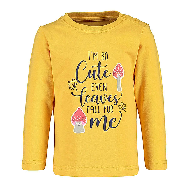 BLUE SEVEN Langarmshirt HAPPY AUTUMN – I’M CUTE in senfgelb