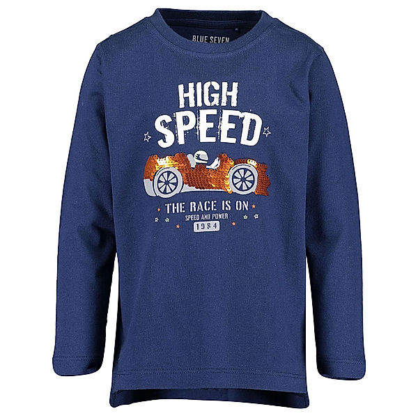 BLUE SEVEN Langarmshirt HIGH SPEED mit Wendepailletten in dunkelblau