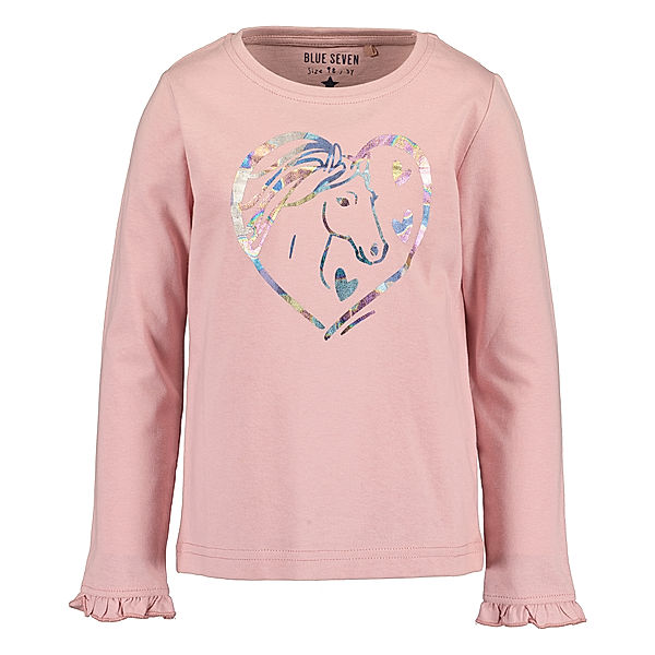 BLUE SEVEN Langarmshirt HORSE & HEART in rosa