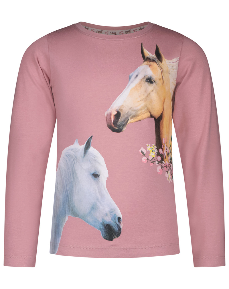 Langarmshirt - kaufen HORSE WORLD HEADS in old HORSE pink
