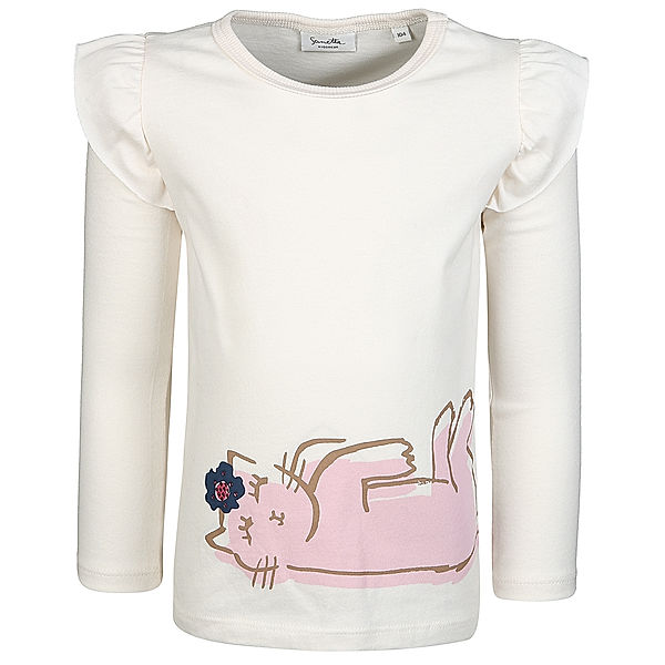 Sanetta Langarmshirt KITTY in white whisper