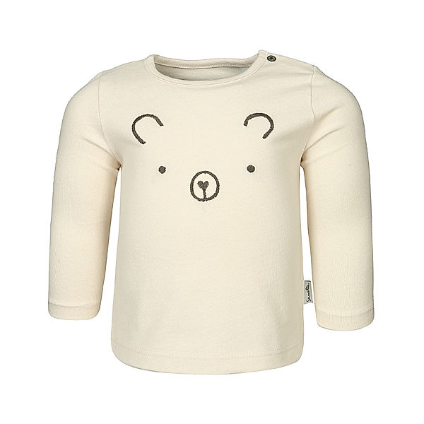 Sanetta Langarmshirt LITTLE BEAR FACE in cream