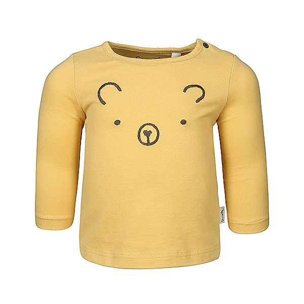 Sanetta Langarmshirt LITTLE BEAR FACE in dusty yellow