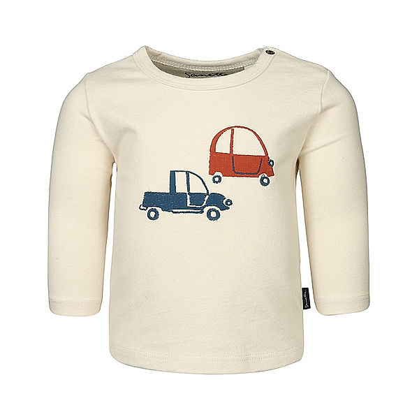 Sanetta Langarmshirt LITTLE CAR in cream