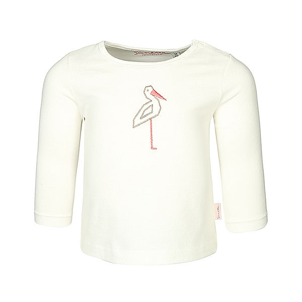 Sanetta Langarmshirt LITTLE FAMILY STORK in ivory