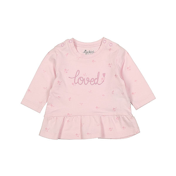 Sigikid Langarmshirt LOVED mit Schösschen in rosa