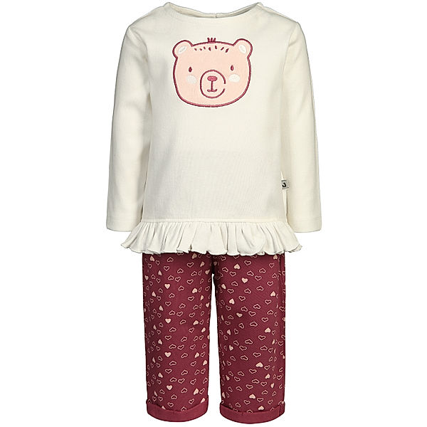 Jacky Langarmshirt LOVELY BEAR mit Hose in weiß