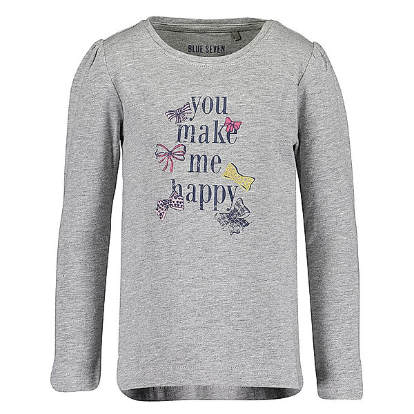 BLUE SEVEN Langarmshirt MAGICAL BOWGIRL – MAKE ME HAPPY in grau