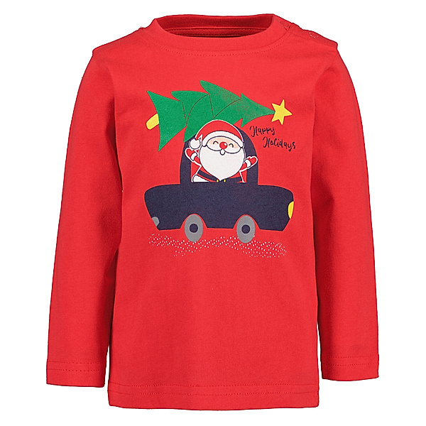 BLUE SEVEN Langarmshirt MERRY HOLIDAYS in rot