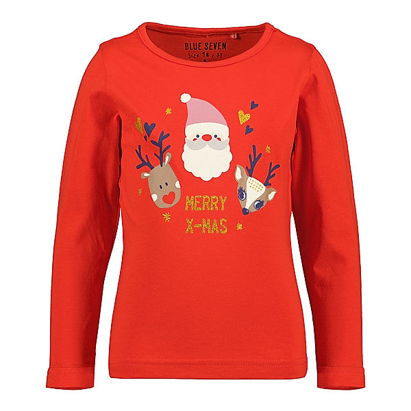 BLUE SEVEN Langarmshirt MERRY X-MAS in tomate