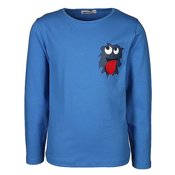 zoolaboo Langarmshirt MONSTER mit klappbarer Zunge in royalblau