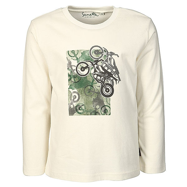 Sanetta Langarmshirt MOTOCROSS in off white