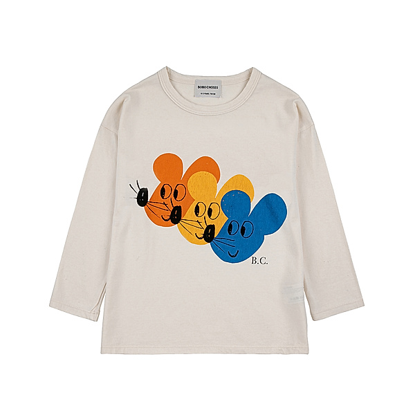 Bobo Choses Langarmshirt MULTICOLOR MOUSE in weiß