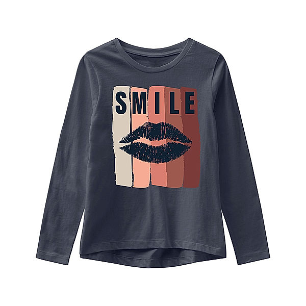 name it Langarmshirt NKFVIOLET – SMILE in dark sapphire