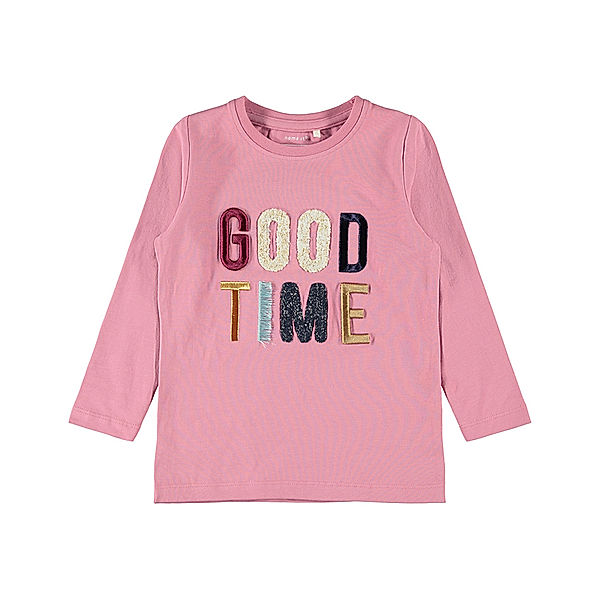 name it Langarmshirt NMFOGIMMI – GOOD TIME in rosa