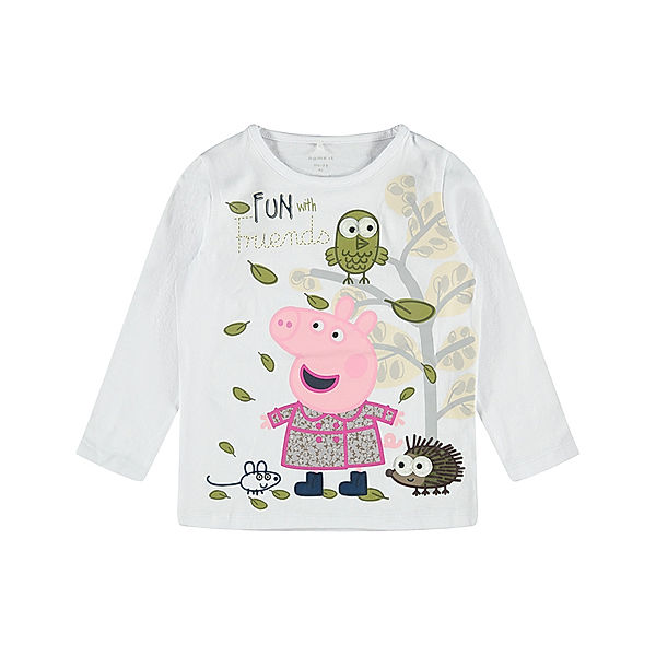 name it Langarmshirt NMFPEPPAPIG LINA in weiß