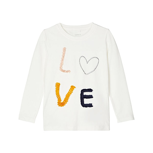 name it Langarmshirt NMFTIKA – LOVE in weiß