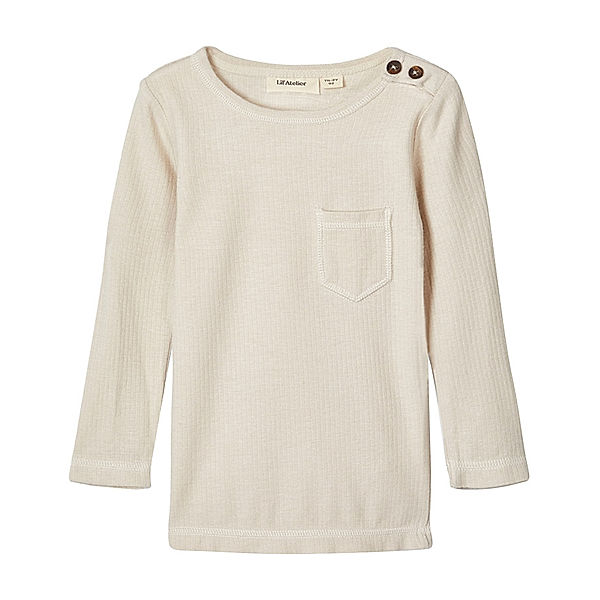 Lil' Atelier Langarmshirt NMMEMILO mit Wolle in creme