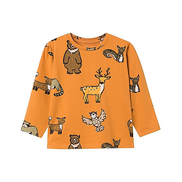 name it Langarmshirt NMMOMIN ANIMALS in inca gold