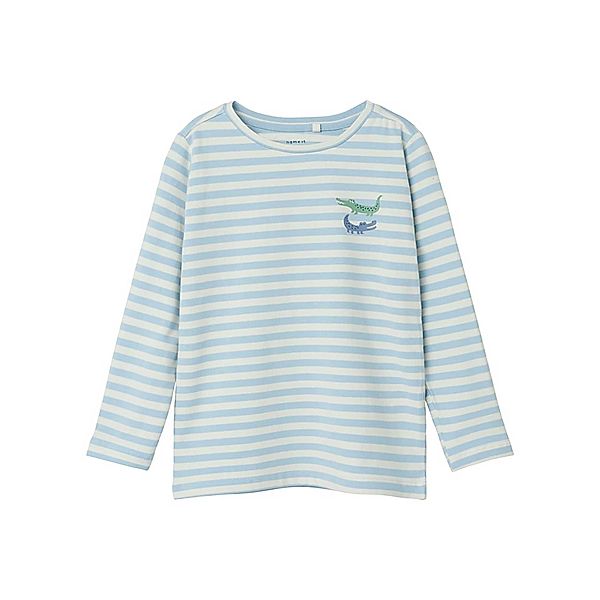 name it Langarmshirt NMMTARANNO CROC & STRIPES in chambray blue