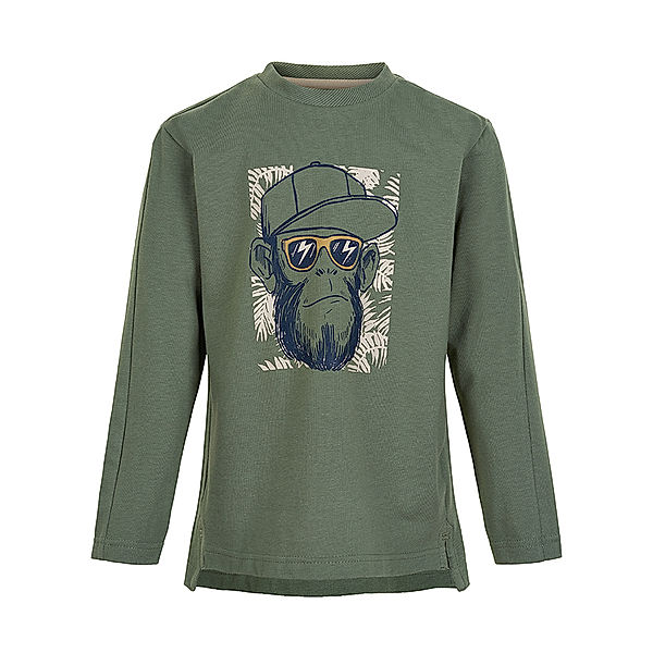 Minymo Langarmshirt PARTY MONKEY in grau