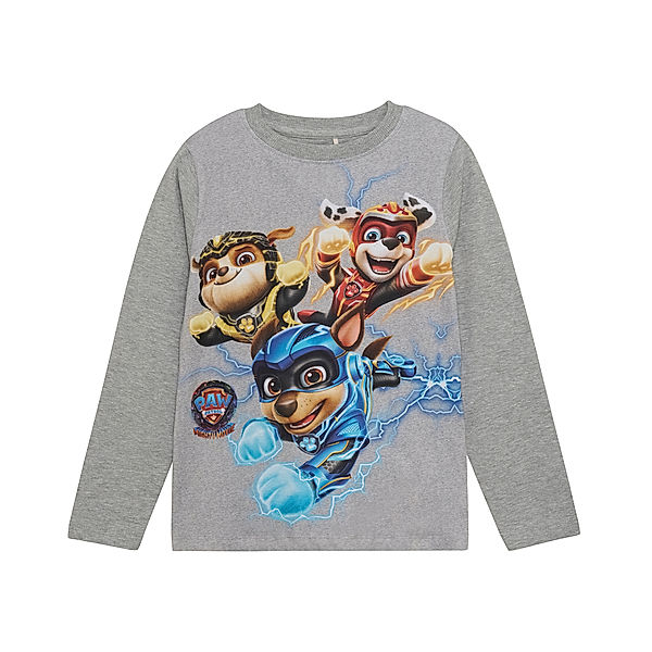 Minymo Langarmshirt PAW PATROL BLITZ in light grey melange