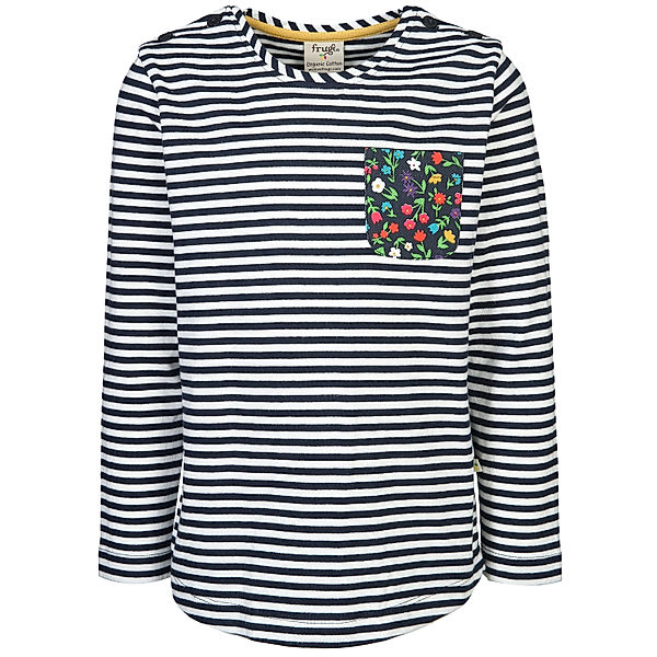 frugi Langarmshirt PIA - POCKET gestreift in indigo/weiß