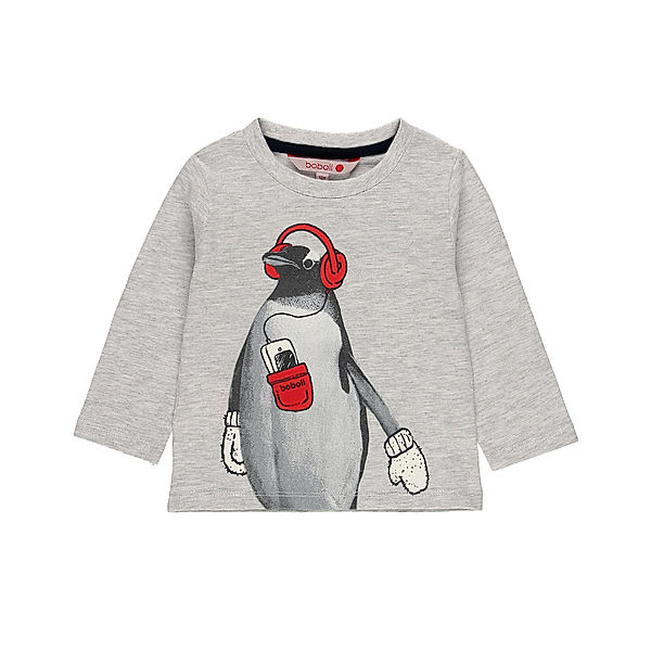 Boboli Langarmshirt PINGUIN in grau melange