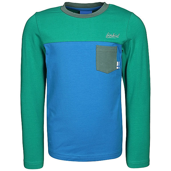 finkid Langarmshirt PUOMI in pepper green/blue