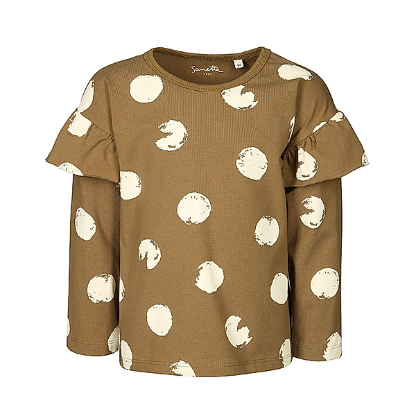 Sanetta Pure Langarmshirt PURE – PAINTED DOTS in golden brown