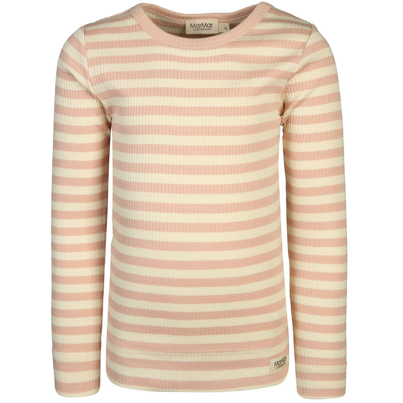 Langarmshirt RIB STRIPE in rose/offwhite