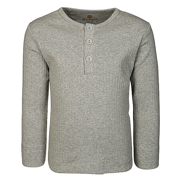 EN FANT Langarmshirt RIPP in grau melange