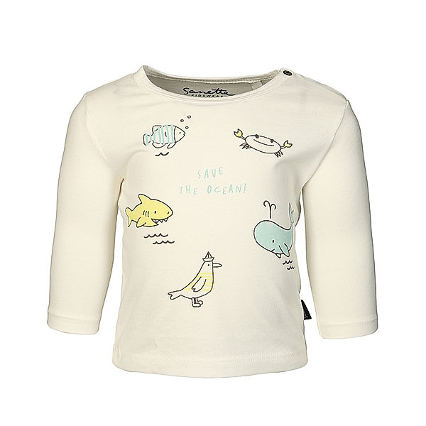 Sanetta Langarmshirt SAVE THE OCEAN in weiß