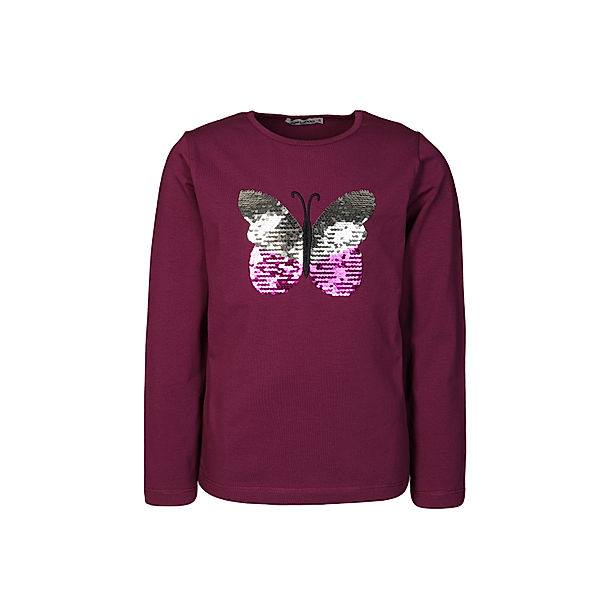 zoolaboo Langarmshirt SCHMETTERLING mit Wendepailletten in beere