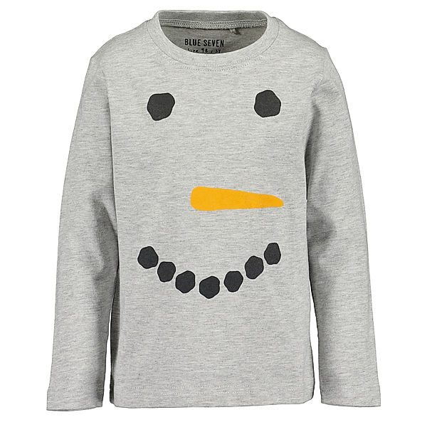 BLUE SEVEN Langarmshirt SCHNEEMANN in nebel melange