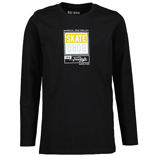 BLUE SEVEN Langarmshirt SKATE in schwarz