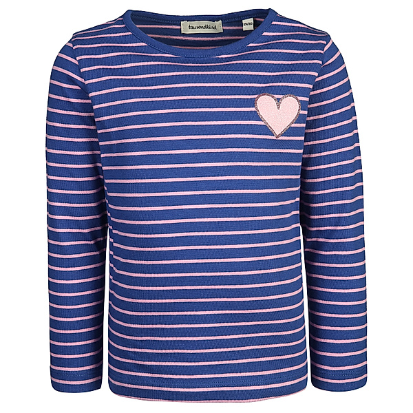 tausendkind collection Langarmshirt SMALL HEART gestreift in dunkelblau/pink