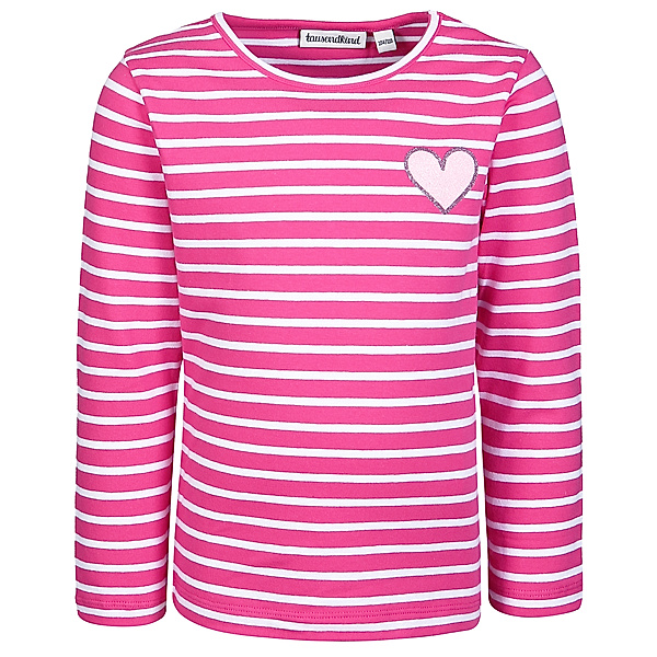 tausendkind collection Langarmshirt SMALL HEART gestreift in pink/weiß