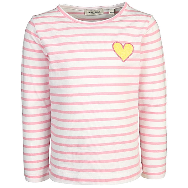 tausendkind collection Langarmshirt SMALL HEART gestreift in weiss/pink