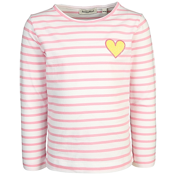 tausendkind collection Langarmshirt SMALL HEART gestreift in weiß/pink