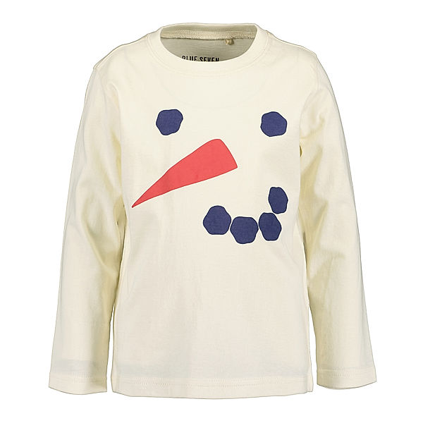 BLUE SEVEN Langarmshirt SNOWMAN in offwhite