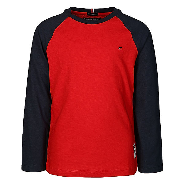 TOMMY HILFIGER Langarmshirt SOLID RAGLAN in deep crimson/twiilight navy