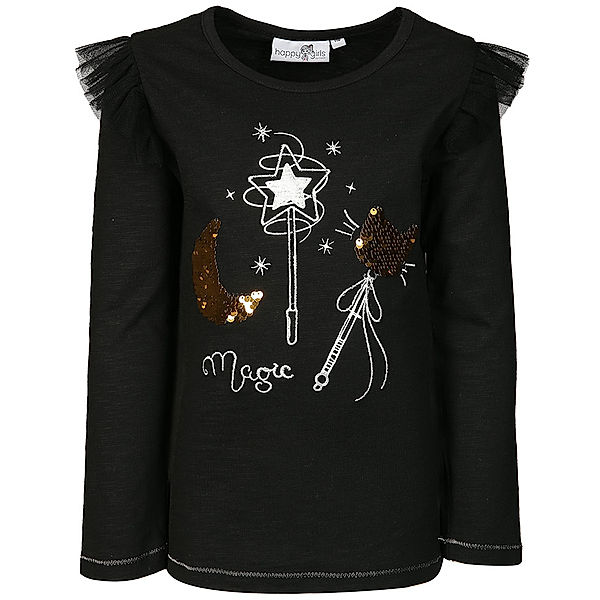 happy girls Langarmshirt SORCERY mit Wendepailletten in schwarz