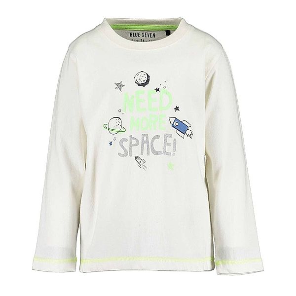 BLUE SEVEN Langarmshirt SPACE ADVENTURES – NEED MORE in offwhite